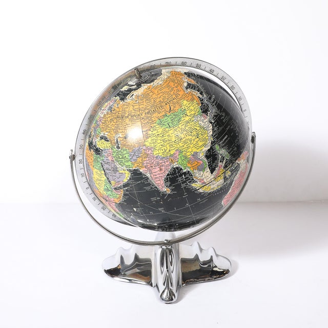 Art Deco Aviation Globe on Sculptural Airplane Base in Chrome For Sale - Image 13 of 14