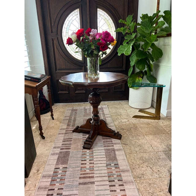 1940s Scalloped Burl Top Center or Parlor in Table For Sale - Image 9 of 11
