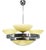 Czech Art Deco Opaline Glass Chandelier, 1940s For Sale