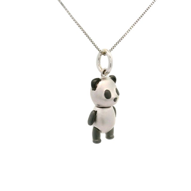 Cute Panda 18k Gold Pendant Necklace For Sale - Image 4 of 5