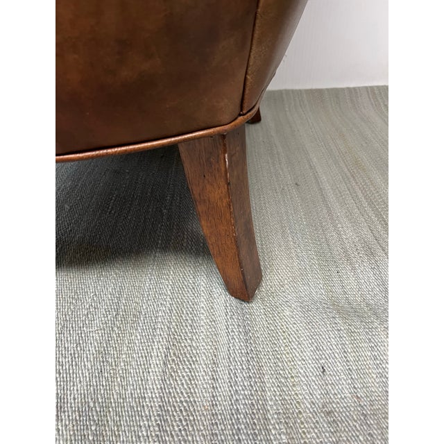 Animal Skin Flexsteel Tufted Leather Arm Chair For Sale - Image 7 of 11