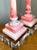 Vintage Pink Marble Carved Column Lamps - A Pair For Sale - Image 9 of 12