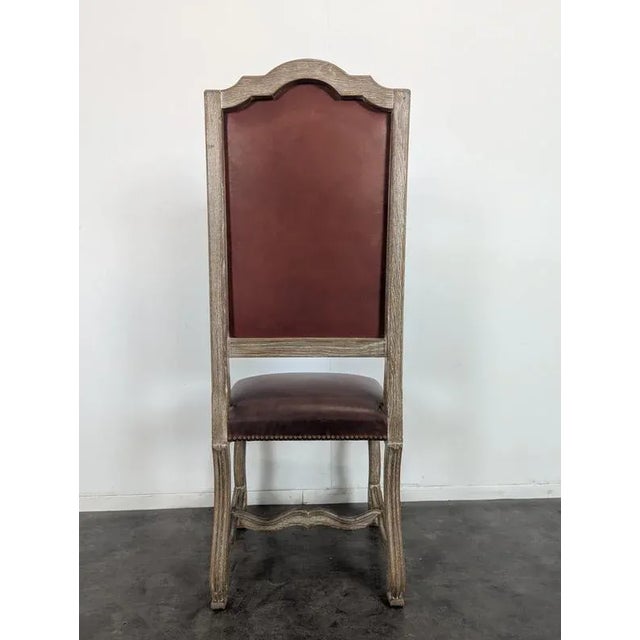 Spanish Renaissance Style Chairs in Limed Oak, Set of 6 For Sale - Image 6 of 9
