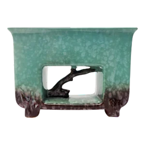 Roseville Artwood 1951 Vintage Mid Century Modern Pottery Green Planter 1054-8