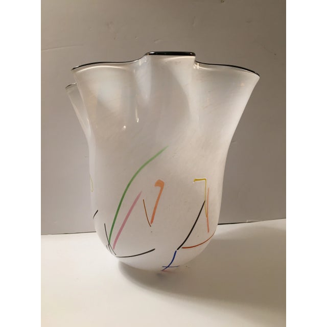 Glass 20th Century Memphis Style Art Glass Vase For Sale - Image 7 of 7