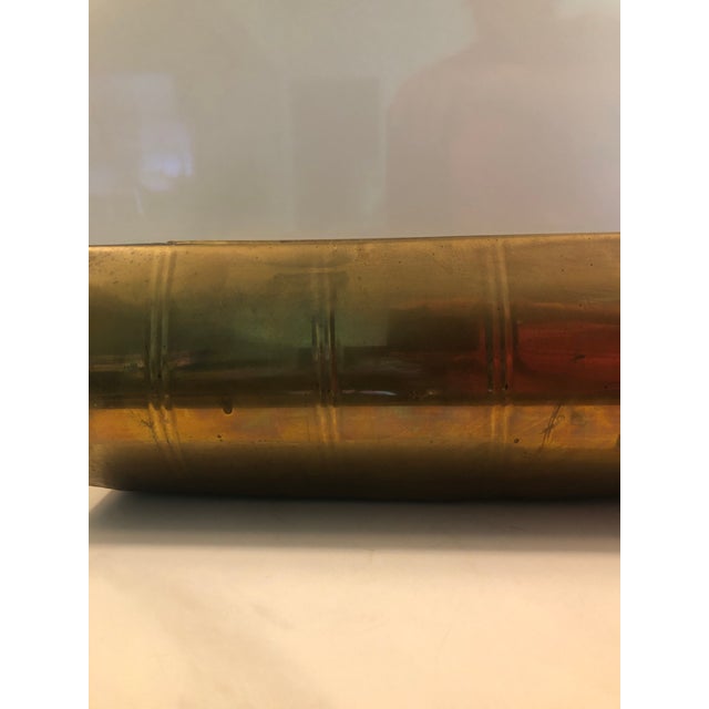 Mid-Century Modern 1950s Contemporary Solid Brass Rectangle Planter For Sale - Image 3 of 9