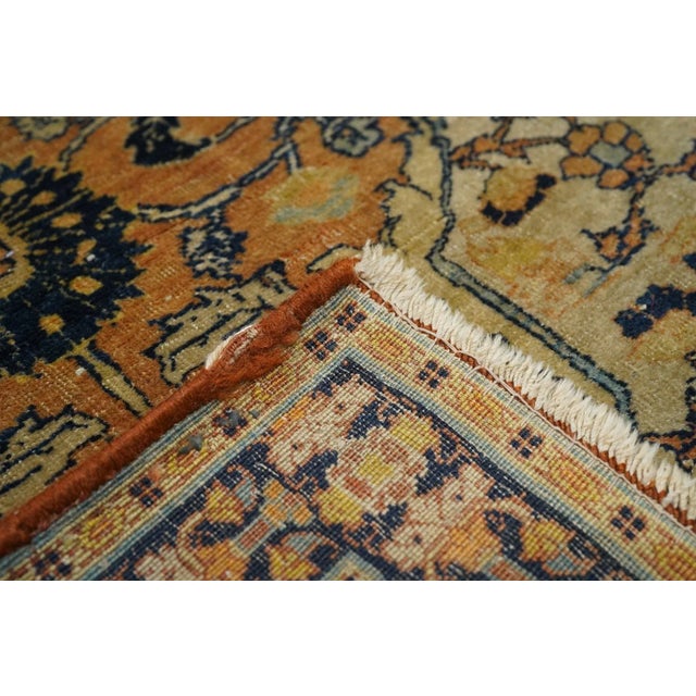 Late 18th Century Antique Haji Jalili Tabriz Rug 4'3'' x 5'7'' For Sale - Image 9 of 9