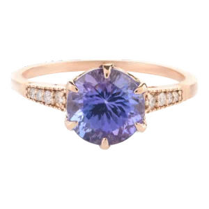 1.68 Cts Tanzanite and Diamond Cocktail Ring Size 7 (All Sizes Available)