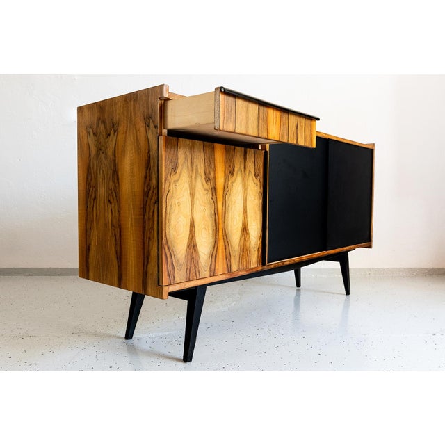 Vintage Polish Sideboard in Walnut, 1970s For Sale - Image 6 of 18