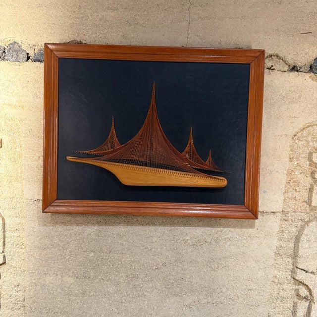 Art Wall Copper Symmography Art Sail Boat Mid-Century For Sale - Image 4 of 11