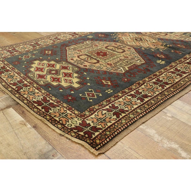 Vintage Turkish Oushak Rug - 03'07 X 06'05 For Sale In Dallas - Image 6 of 9