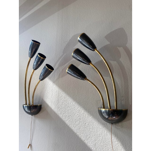 1950s Wall Lights attributed to Stilnovo, Italy, 1955, Set of 2 For Sale - Image 5 of 17