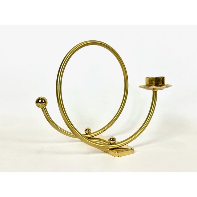 German Postmodern Brass Candleholder, 1980s For Sale - Image 11 of 11