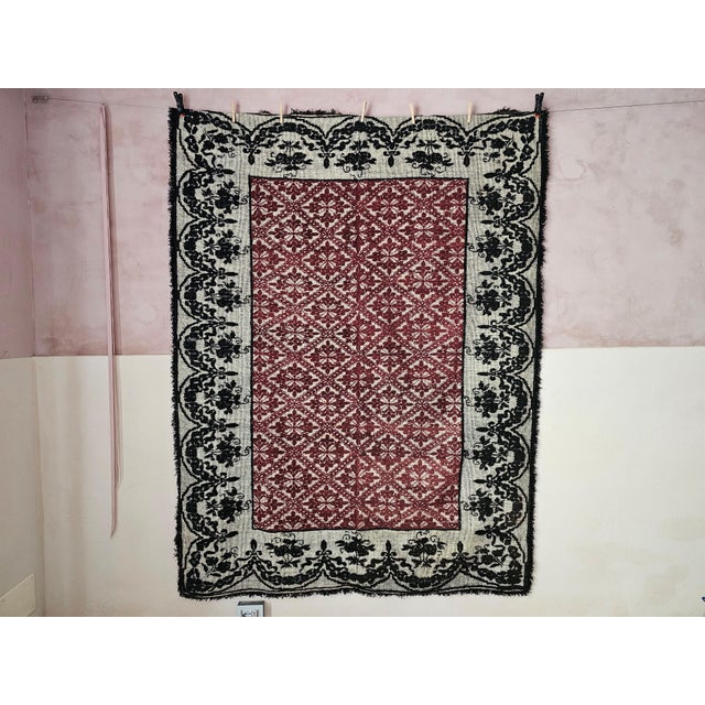 Vintage Italian Hand-Woven Rug, 1950s For Sale - Image 13 of 13