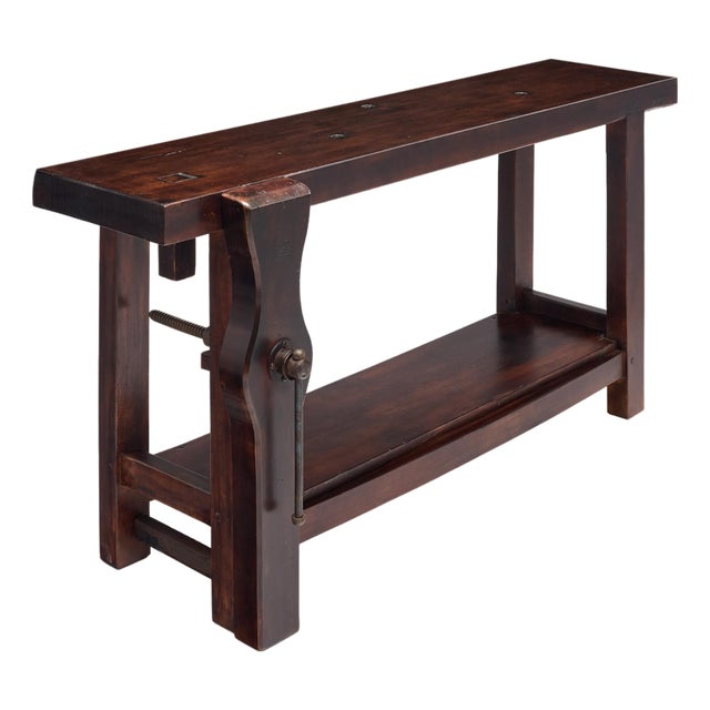 Antique, French Workbench, Chestnut, Industrial, 1920s For Sale