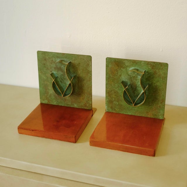 1930s Swedish Metal and Wooden Bookends For Sale In New York - Image 6 of 10