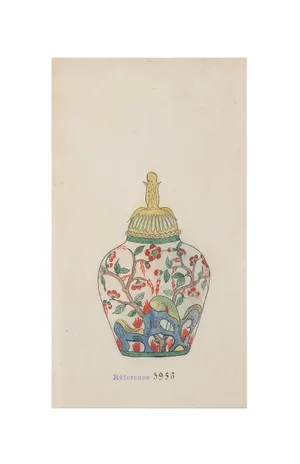 Gabriel Fourmaintraux - Porcelain Vase - Original China Ink and Watercolor
