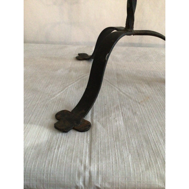 Black 1950 Hand Wrought Iron Candle Holder For Sale - Image 8 of 10