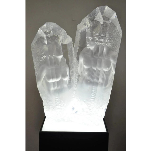 Mid-Century Modern Michael Wilkinson "Crystal Vision" 1999 Signed Acrylic Sculpture on Pedestal For Sale - Image 3 of 13