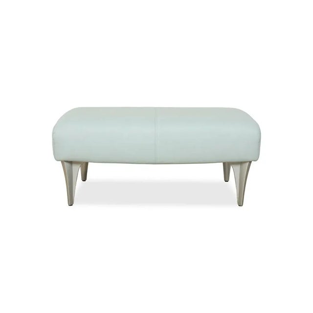 Model 1600 Ottoman in Light Blue Leather from Rolf Benz For Sale - Image 9 of 10