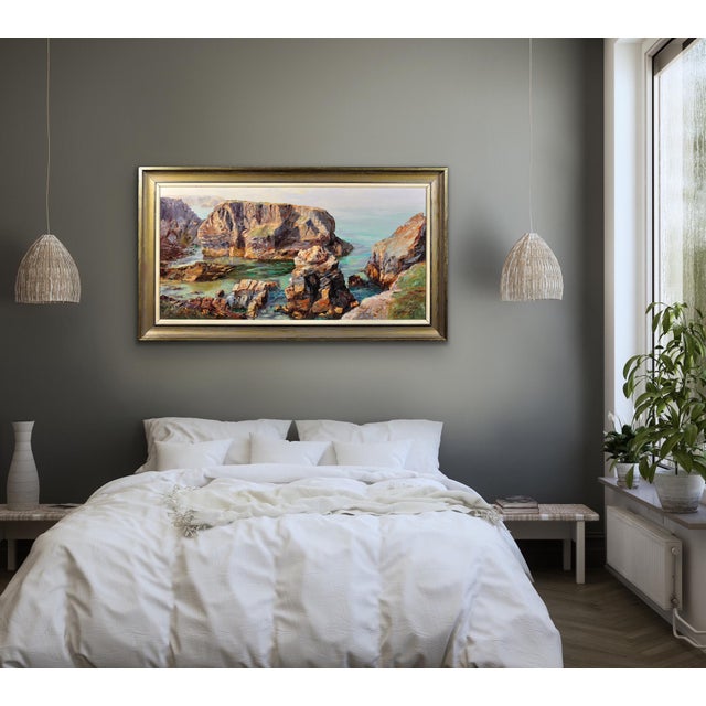 Nancy Bailey, Low Tide on the Minnows, Cornwall, 1972, Impasto Oil Painting, Framed For Sale - Image 11 of 17