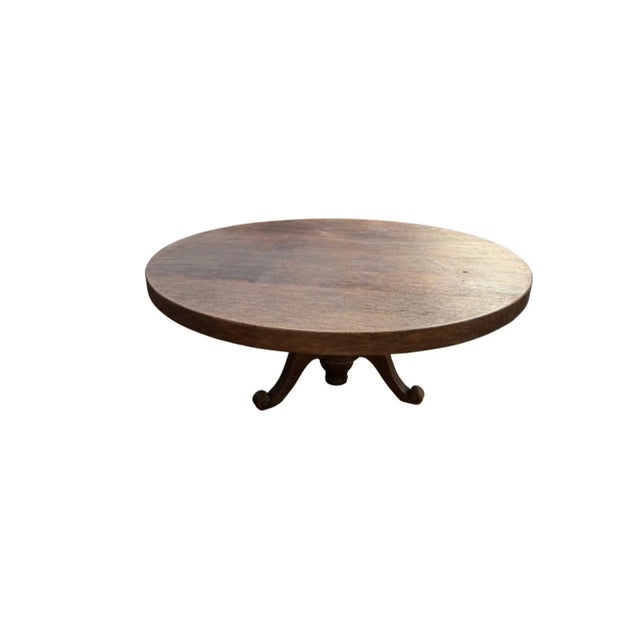 Contemporary Sculptural Solid Teak Wood Dining Table With Expressive Natural Grain For Sale - Image 3 of 9