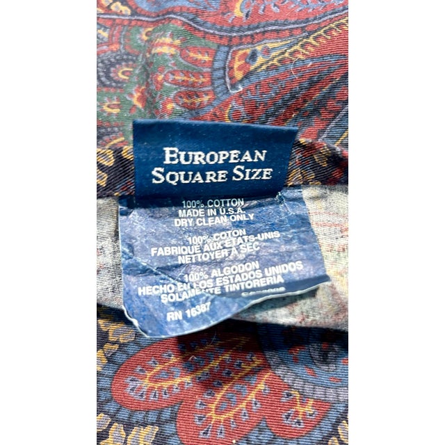 Textile Vintage Ralph Lauren Paisley Ruffled Euro Shams-Set of 3 For Sale - Image 7 of 10