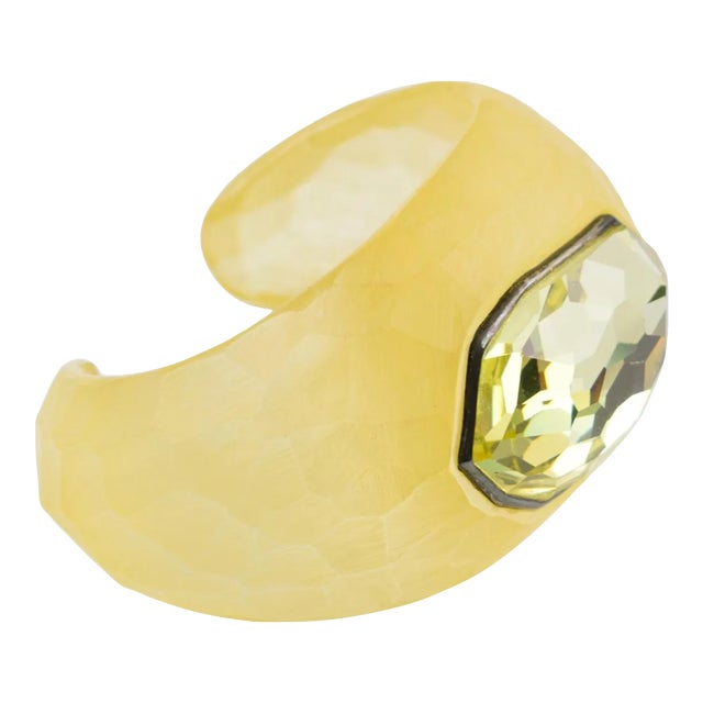 Daniel Swarovski Paris Jeweled Lucite Cuff Bracelet For Sale