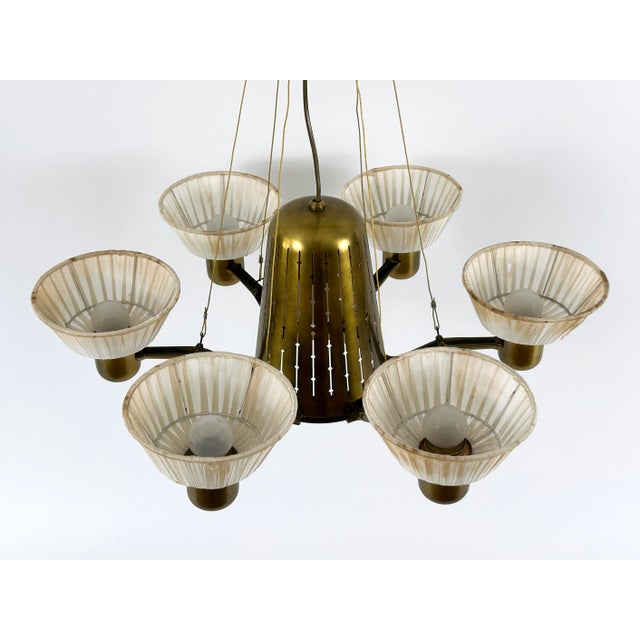 Mid-Century Modern Six-Armed Chandelier from Hans Bergström, Sweden, 1950s For Sale - Image 17 of 18