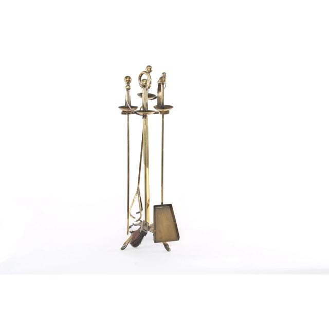 Mid 20th Century European Brass Fireplace Tool Accessories For Sale - Image 11 of 11