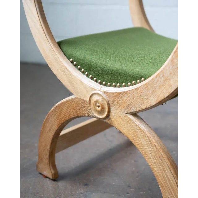 1960s Danish Modern Oak Kurul Chair Attributed to Henning Kjaernulf For Sale - Image 11 of 12