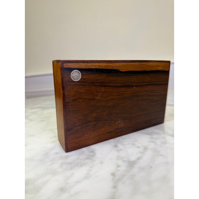Wood Mid 20th Century Modern Hans Hansen Danish Rosewood Box With Sterling Silver Inlay For Sale - Image 7 of 8