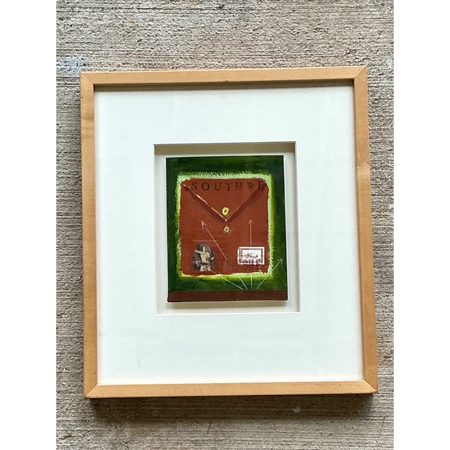 Abstract Framed Abstract Mixed Media Postal Design Art For Sale - Image 3 of 12