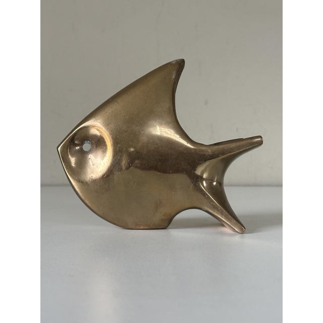 Vintage 1970s Bronze Fish Ashtray, Attributed to Andre Bloc. A superb decorative piece, this high-quality fish-shaped...