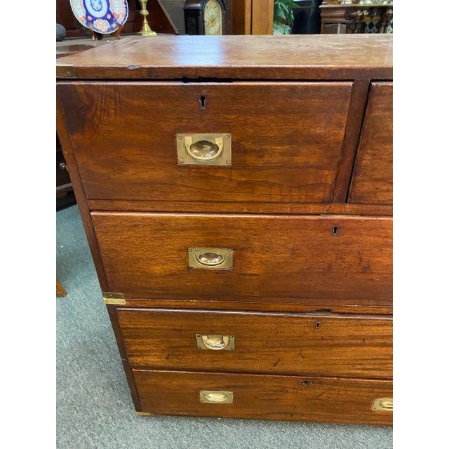 English Mahogany 19thc Campaign Chest For Sale In Philadelphia - Image 6 of 7