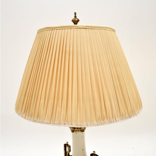 Vintage French Ceramic and Gilt Metal Table Lamps, 1950s, Set of 2 For Sale - Image 3 of 11