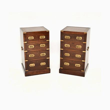 Antique Military Campaign Bedside Chests, 1900s, Set of 2 For Sale - Image 13 of 13