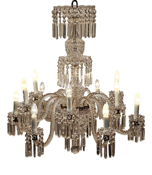Bohemian Crystal 12-Light Chandelier, 1930s