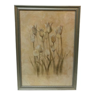 Cheri Blum "White Triumphator Tulips" Art Work, Framed For Sale