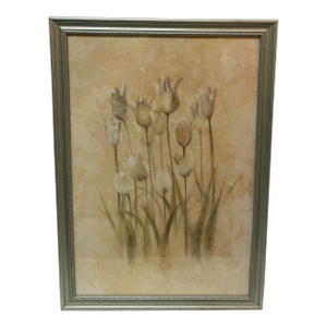 Cheri Blum "White Triumphator Tulips" Art Work, Framed