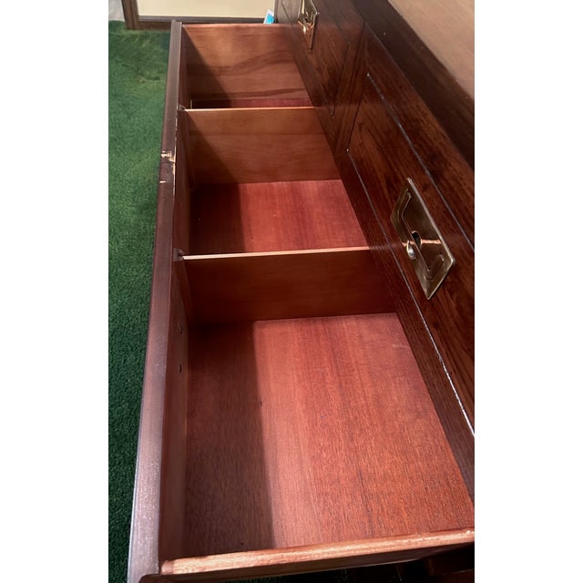 Brass Henredon Mid-Century Modern Scene One Campaign Short Dresser 1970s For Sale - Image 8 of 10
