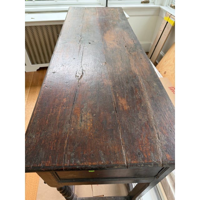 Antique Jacobean Server With Barley Twist Stretcher For Sale - Image 4 of 8