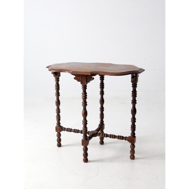 Antique Early 20th Century Side Table With Scalloped Top For Sale - Image 9 of 15