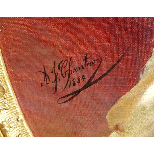 Chantron Alexandre-Jacques - Woman Portrait - Oil on Canvas, Framed - 1884 For Sale - Image 4 of 12