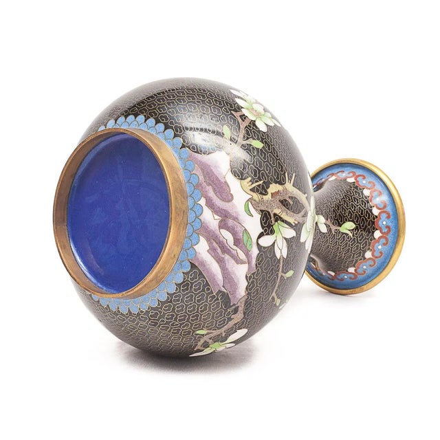 Antique Chinese Enameled Brass Vase, 1890s For Sale - Image 10 of 12