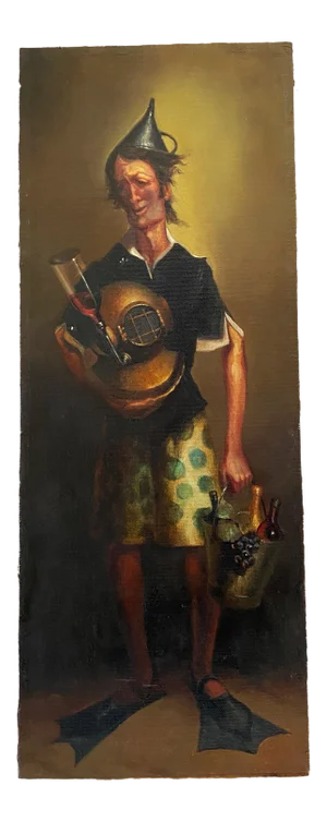 "Daniel Carranza" Artist Proof Giclee on Canvas on Wood 19.75" H