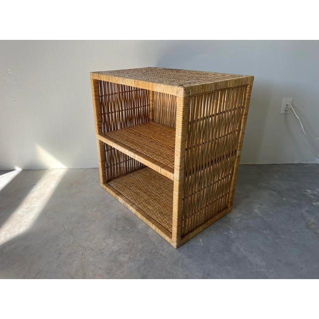 Vintage Coastal Wrapped Rattan Three - Tier Nightstand / Shelf For Sale - Image 9 of 10