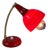 Vintage Red Desk Lamp with Brass Neck For Sale