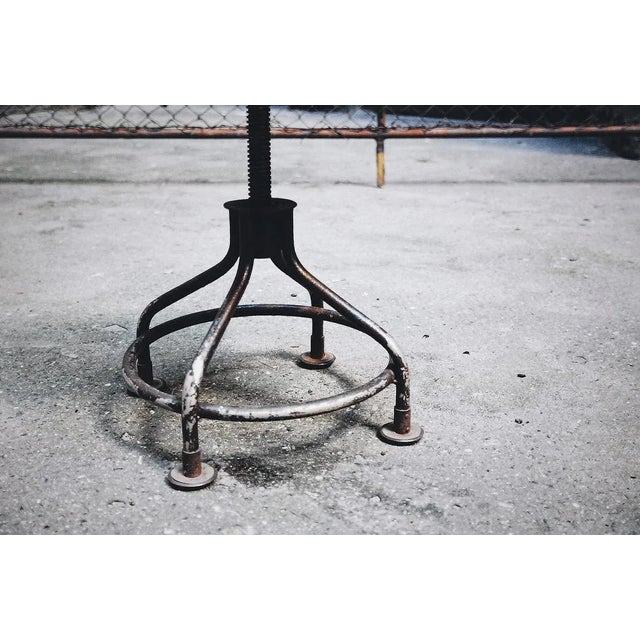 1940s American Industrial Leather Swivel Chair, 1930s For Sale - Image 5 of 9