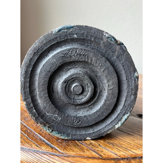 Studio Pottery Marked Libby ‘88 Cylinder Drip Glaze Vase For Sale In Dallas - Image 6 of 9